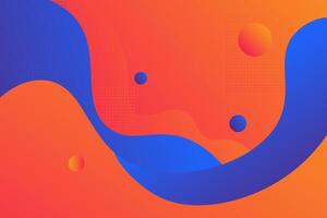 Geometric business banner design orange background. Creative banner design with blue wave shape as template. Simple design on horizontal banner. Eps10 vector