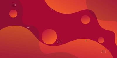 Abstract orange wave background with bright gradient. Simple background with red abstract geometric pattern. vector