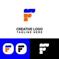 Unique F logo template design. vector