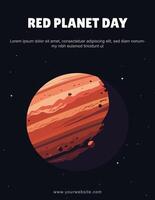 Red Planet Day background. vector