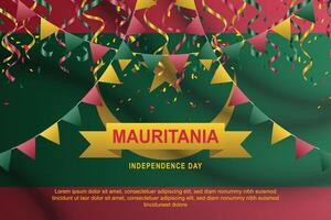 Mauritania Independence Day background. vector