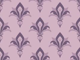 Elegant vintage damask seamless pattern in violet tones. Design for wallpaper, fabric, backgrounds, luxury branding, classic decor. vector