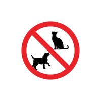 No pet or no dog sign icon isolated on white background vector