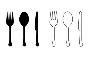 spoon fork and knife on white background vector