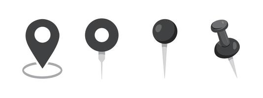 Map Pin with Location Icon on black color vector