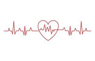 Heartbeat, a rhythm featuring a single heart line vector