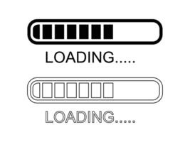 loading bar icon set with outline and silhouette vector