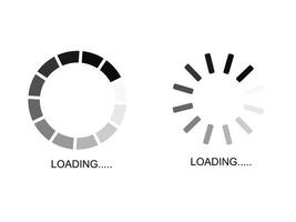 Loading icons. Error loading website. Loading Progress Round Bars white background vector
