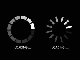 Loading icons. Error loading website. Loading Progress Round Bars vector