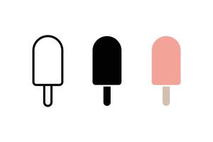 Ice cream icon symbol. Ice cream with stick. Ice lolly dessert icon set. vector