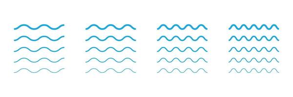 Line waves set. Zigzag water waves line icons. Waves icon set. Waves collection. vector
