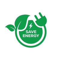 Save energy icon. Energy saving symbol vector