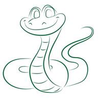 symbol of 2025 green outline of a satisfied snake vector