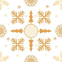 Golden Snowflakes and ornamented bauble Seamless Pattern, texture clothing scarf decoration, for Christmas and New Year vector