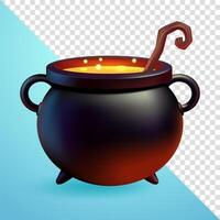 Witch potion cauldron, 3D element vector