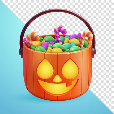 Halloween candy bucket, 3D element