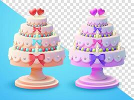 Wedding cake, 3d. Suitable for events and design elements vector