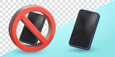 No smart phone, 3d. Suitable for design elements and attention vector
