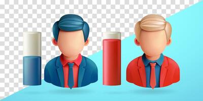 Candidate voting results, 3d. Suitable for election day and design element vector