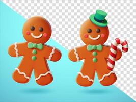 Gingerbread man and candy, 3d. Suitable for events and design elements vector