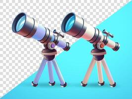 Telescope, 3d. Suitable for science and education vector