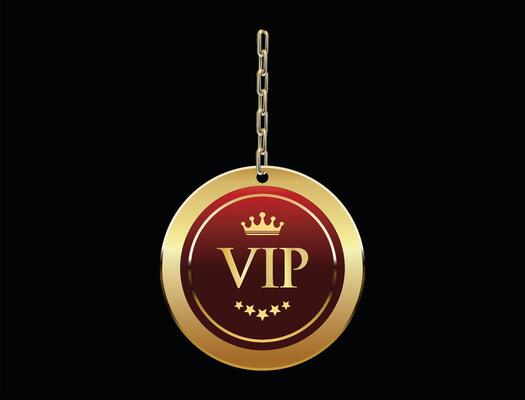 VIP premium and exclusive sign and crown isolated on black background