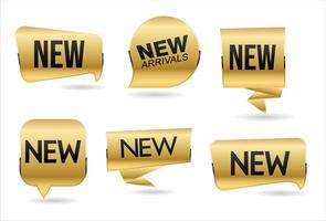 New arrival Badge and Tags in gold Design Style illustration vector