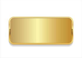 Golden button with gold frame on white background vector
