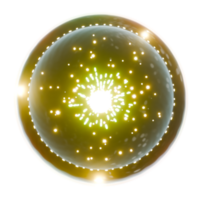 A glowing sphere with stars and a bright light png