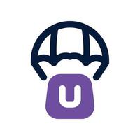 parachute delivery icon. dual tone icon for your website, mobile, presentation, and logo design. vector