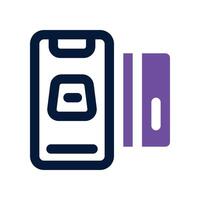 mobile payment icon. dual tone icon for your website, mobile, presentation, and logo design. vector