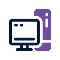 computer icon. dual tone icon for your website, mobile, presentation, and logo design. vector