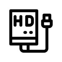 external hard drive icon. line icon for your website, mobile, presentation, and logo design. vector