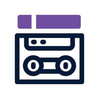 cassette icon. dual tone icon for your website, mobile, presentation, and logo design. vector