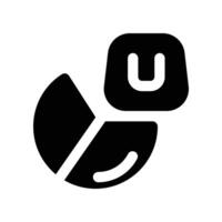 pie chart icon. glyph icon for your website, mobile, presentation, and logo design. vector