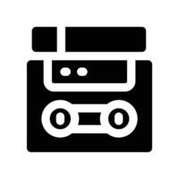 cassette icon. glyph icon for your website, mobile, presentation, and logo design. vector