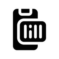bar code icon. glyph icon for your website, mobile, presentation, and logo design. vector