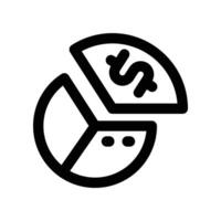 pie chart icon. line icon for your website, mobile, presentation, and logo design. vector