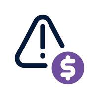 finance risk icon. dual tone icon for your website, mobile, presentation, and logo design. vector