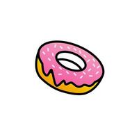 picture illustration of strawberry flavored donut with toppings vector