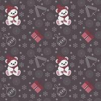 New Year pattern with a polar bear vector