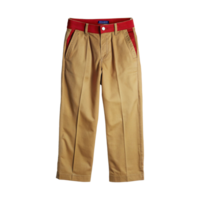 A boy's khaki pants with red trim png