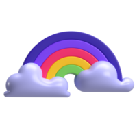 Rainbow Cloud 3D Element png