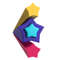 três estrelas 3d elemento png