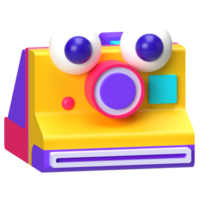 retro instante Câmera com olho 3d elemento png