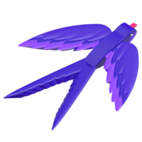 azul andorinha pássaro 3d elemento png