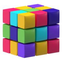Rubik's Cube 3D Element png