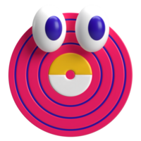 retro música vinil desenho animado 3d elemento png