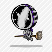 Astronaut MAGICAL BROOM vector
