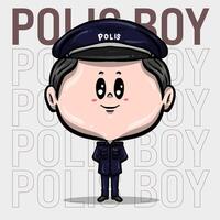 CHIBI CHARACTER POLIS UNIFORM vector